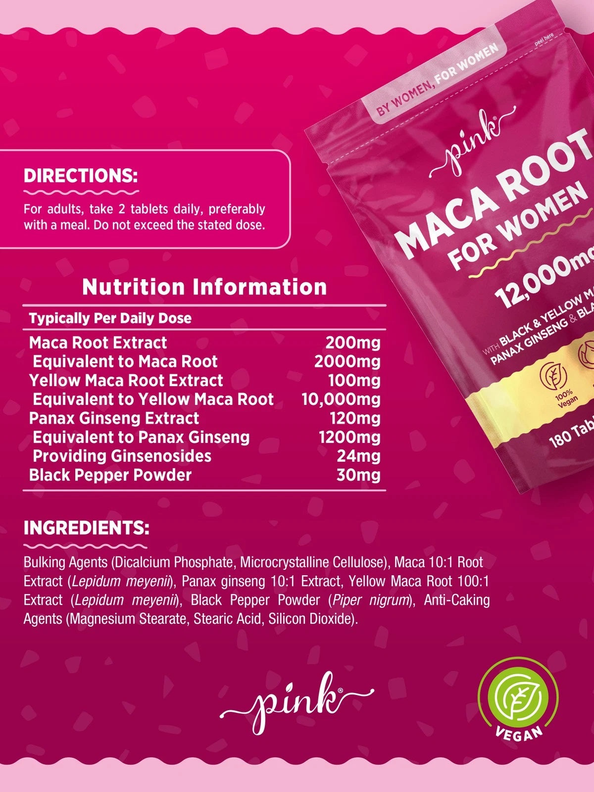 Maca Root Complex for Women 12,000 mg | 180 Tablets