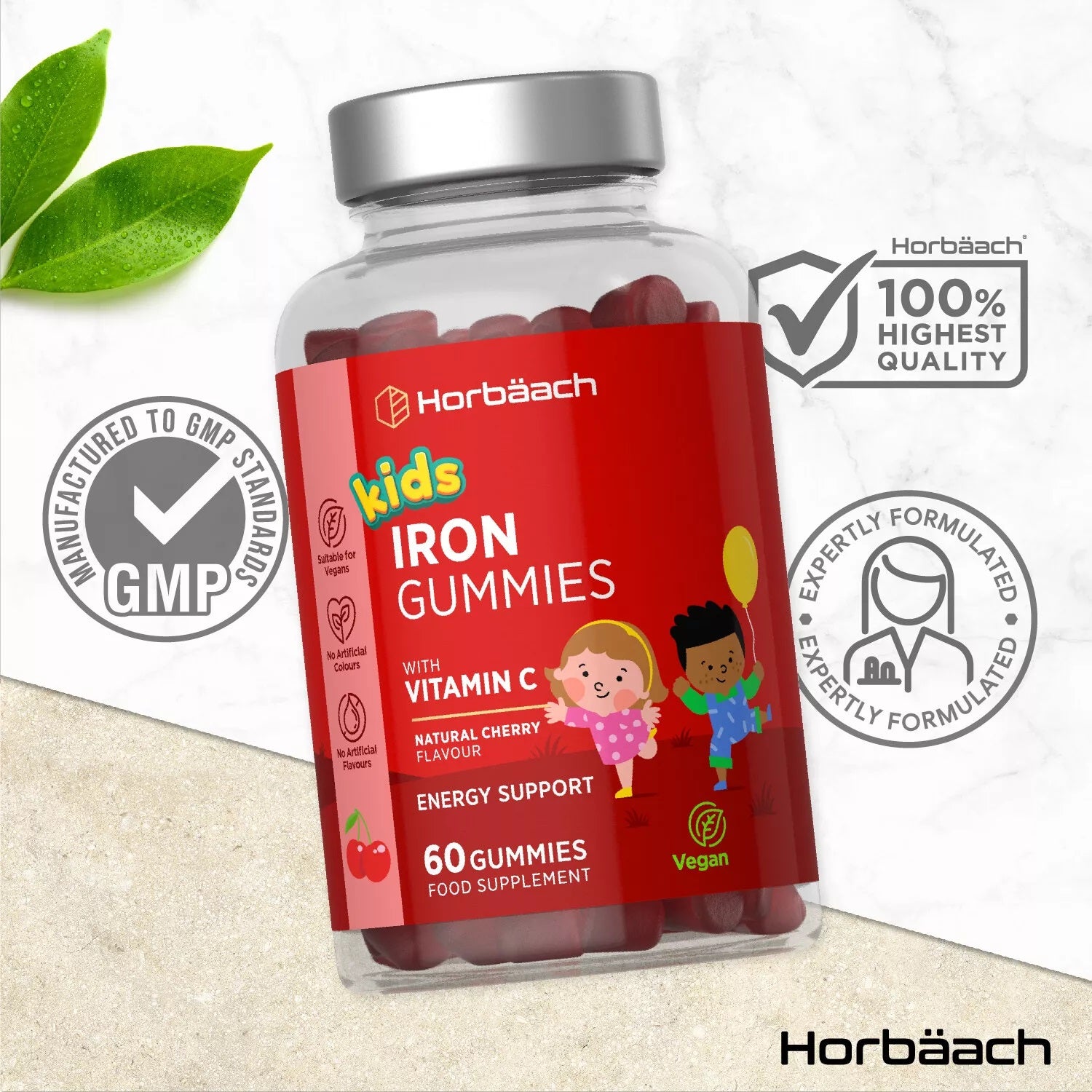 Iron with Vitamin C for Kids | 60 Gummies