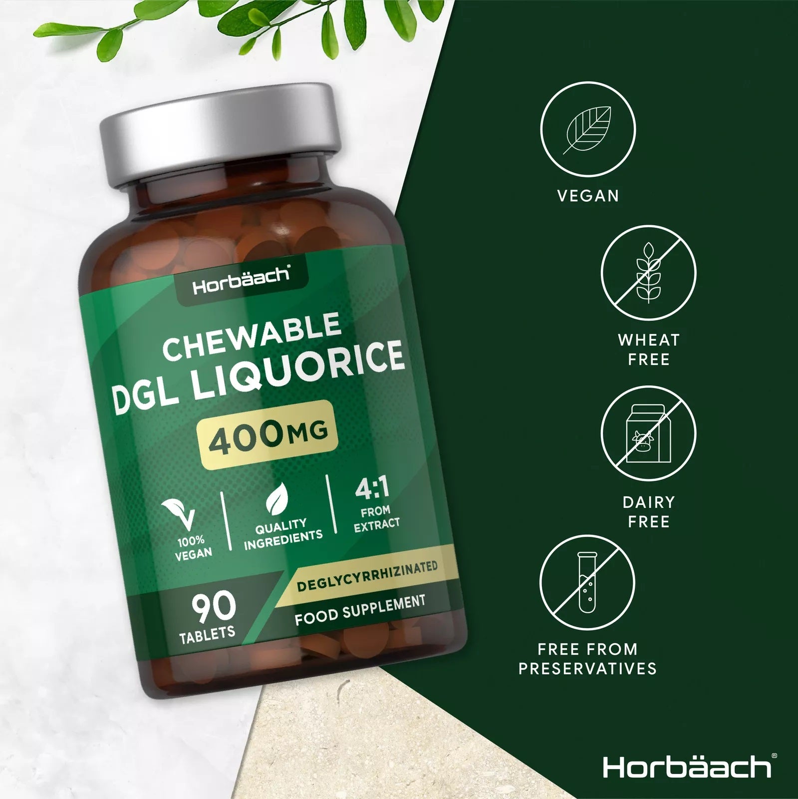 DGL Licorice 400 mg | 90 Chewable Tablets