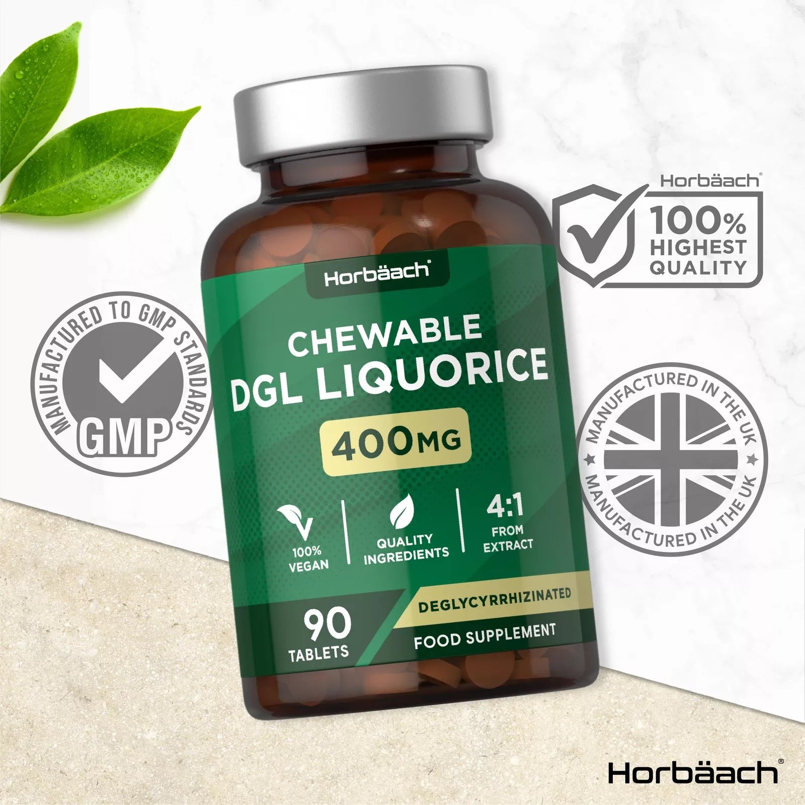 DGL Licorice 400 mg | 90 Chewable Tablets
