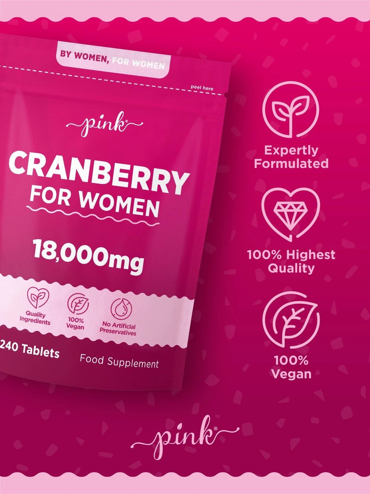 Cranberry 18,000 mg for Women | 240 Tablets
