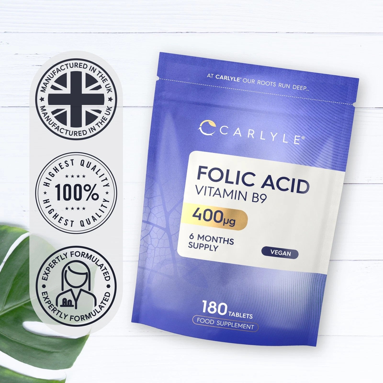 Folic Acid 400 ug | 180 Tablets