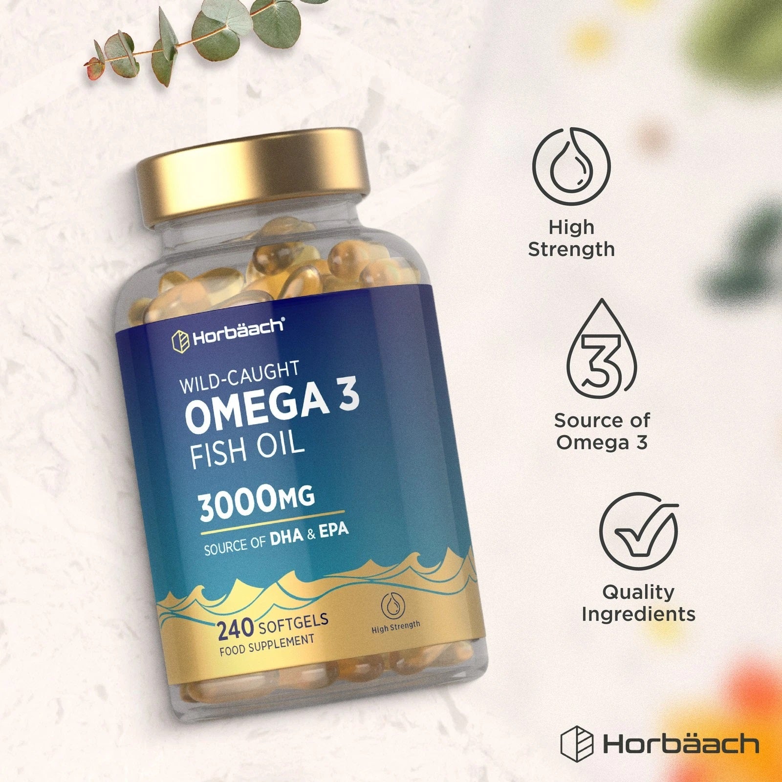 Omega 3 Fish Oil 3000 mg with EPA & DHA | 240 Softgels