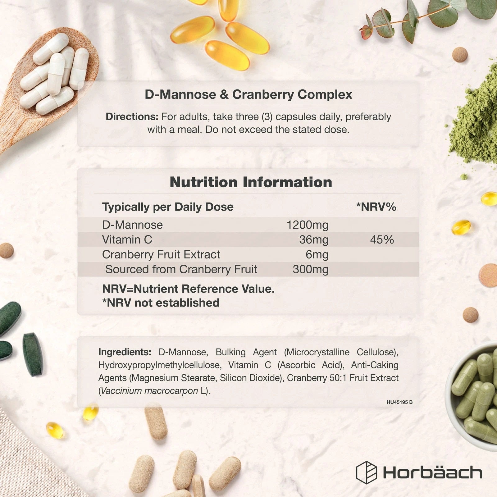 D-Mannose and Cranberry Complex 1536 mg | 120 Capsules