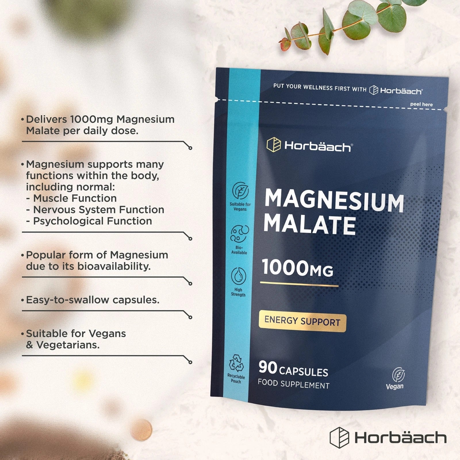 Magnesium Malate 1000 mg | 90 Capsules