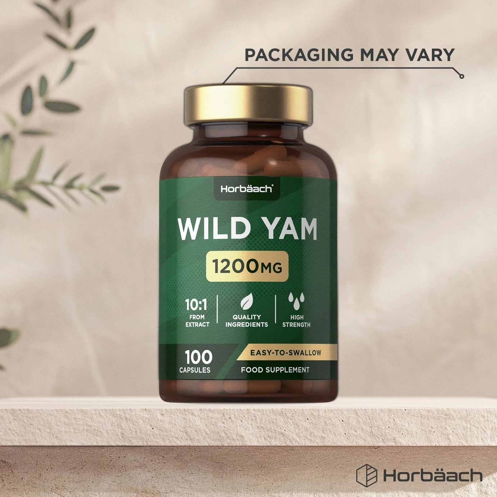 Wild Yam 1200mg 100 Capsules bottle is displayed.
