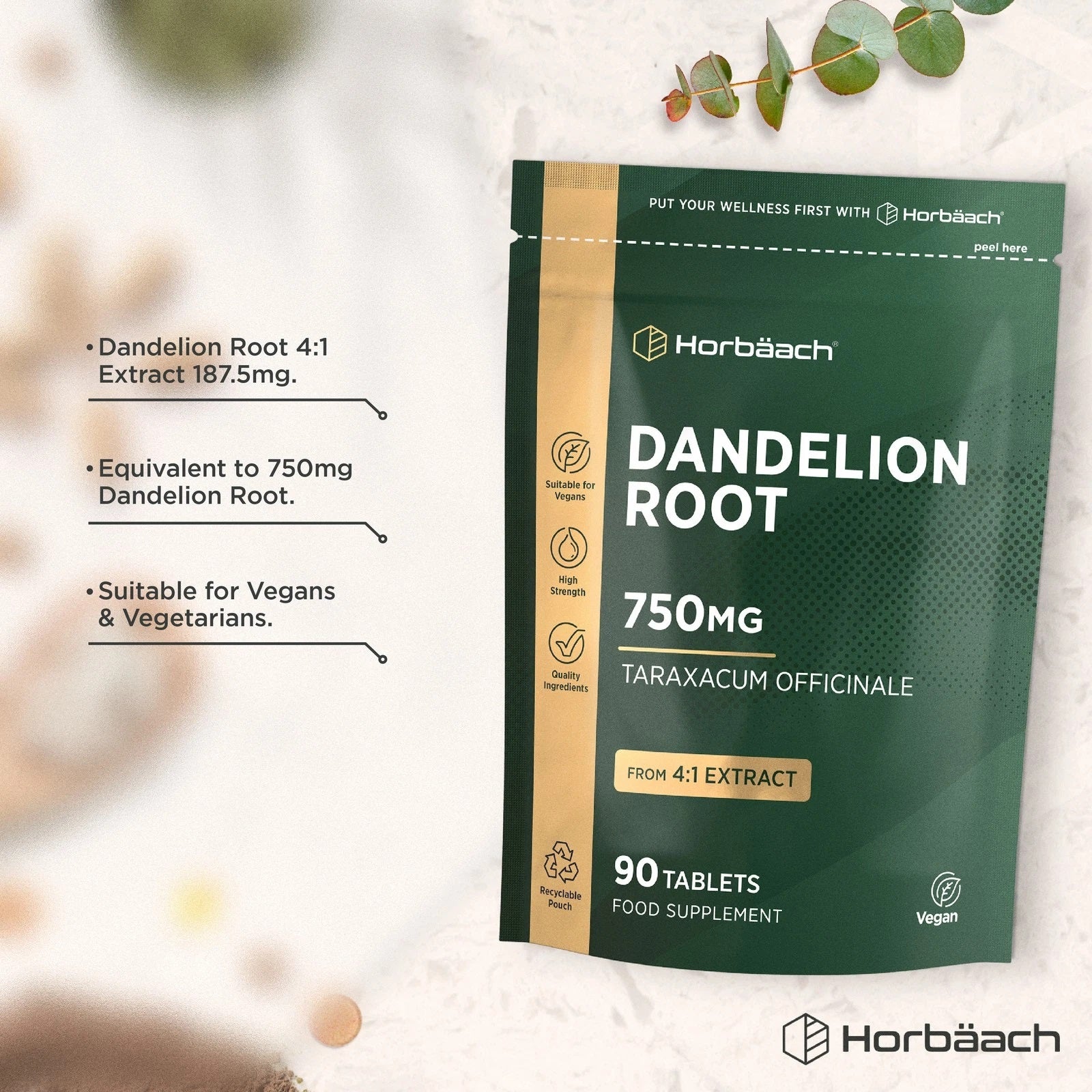 Dandelion Root 750 mg | 90 Tablets