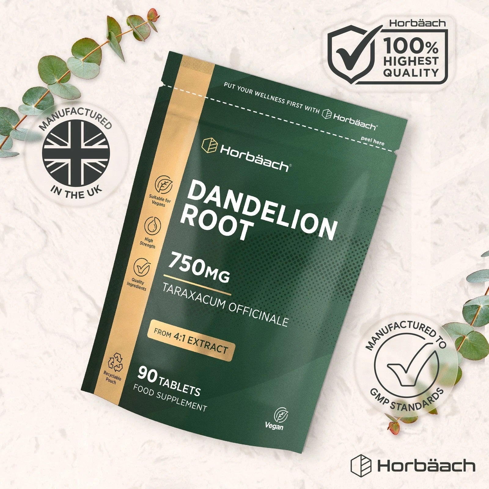 Dandelion Root 750 mg | 90 Tablets