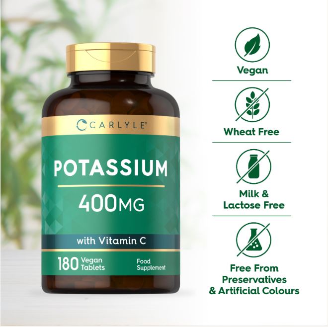 Potassium 400 mg with Vitamin C 100 mg | 180 Tablets