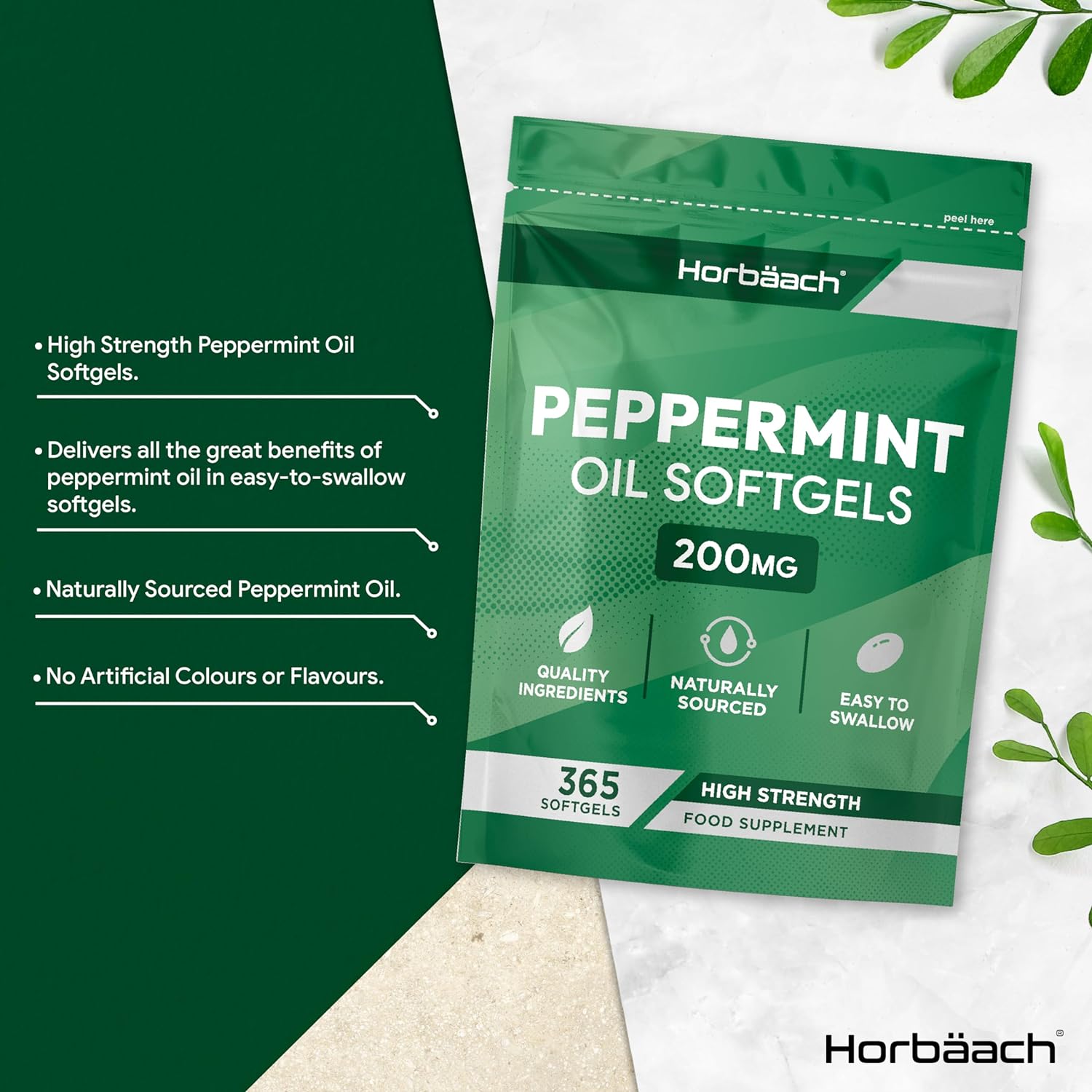 Peppermint Oil 200 mg | 365 Softgels