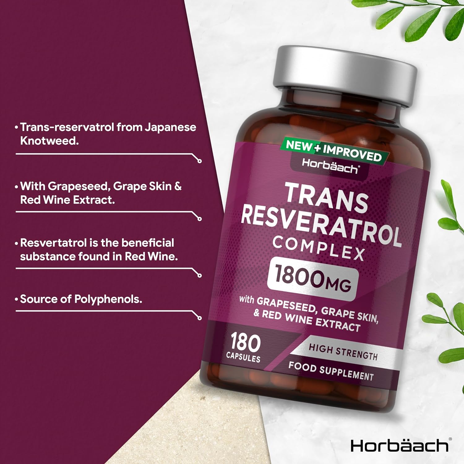 Trans Resveratrol Complex 1800 mg | 180 Capsules