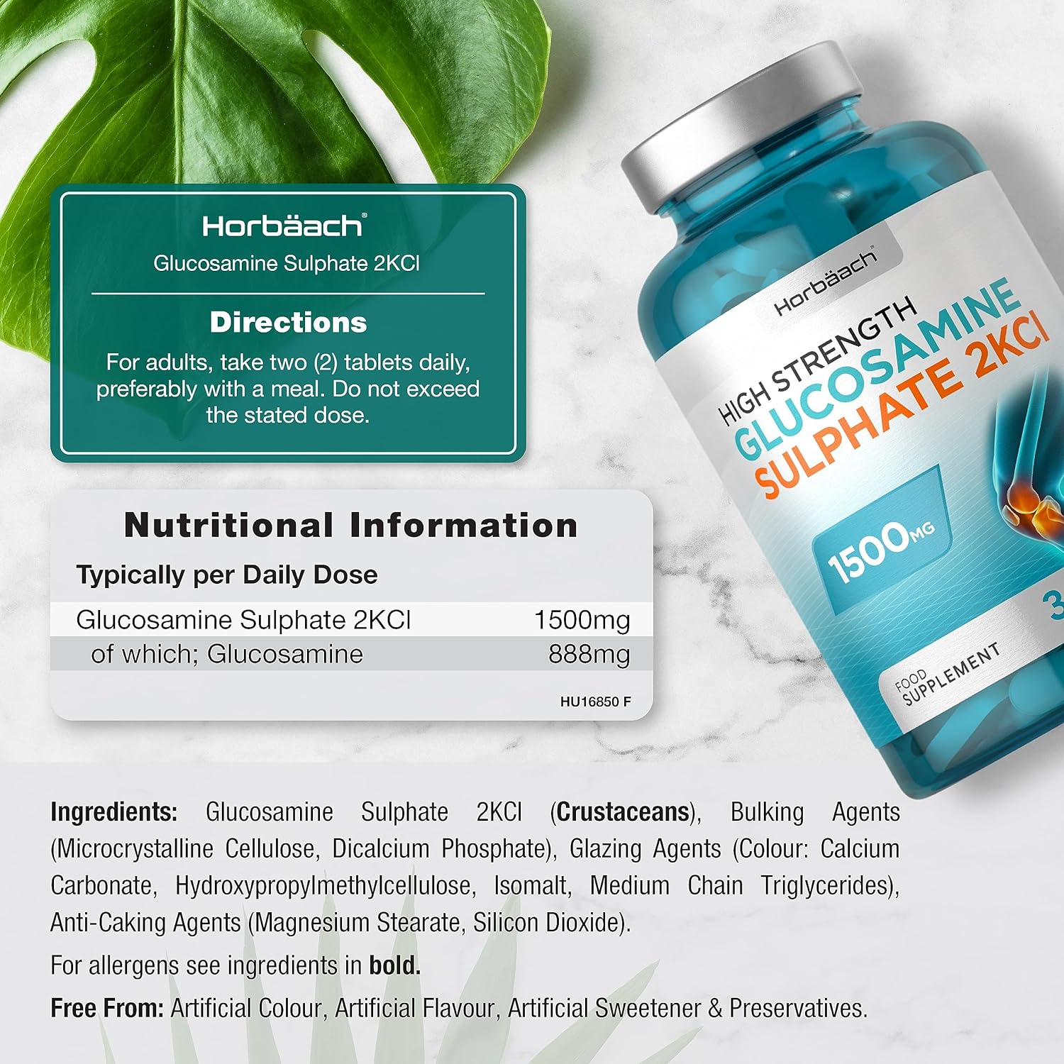 Glucosamine Sulphate 2KCl 1500 mg | 360 Tablets