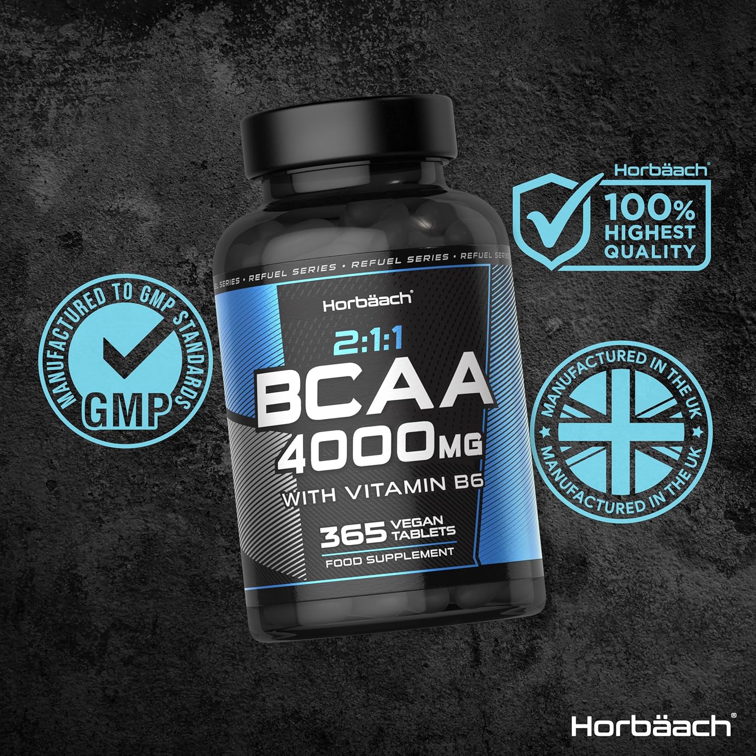 BCAA 4000 mg with Vitamin B6 | 365 Tablets