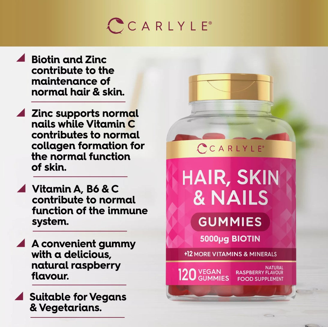 Hair Skin and Nails Vitamins | 120 Gummies