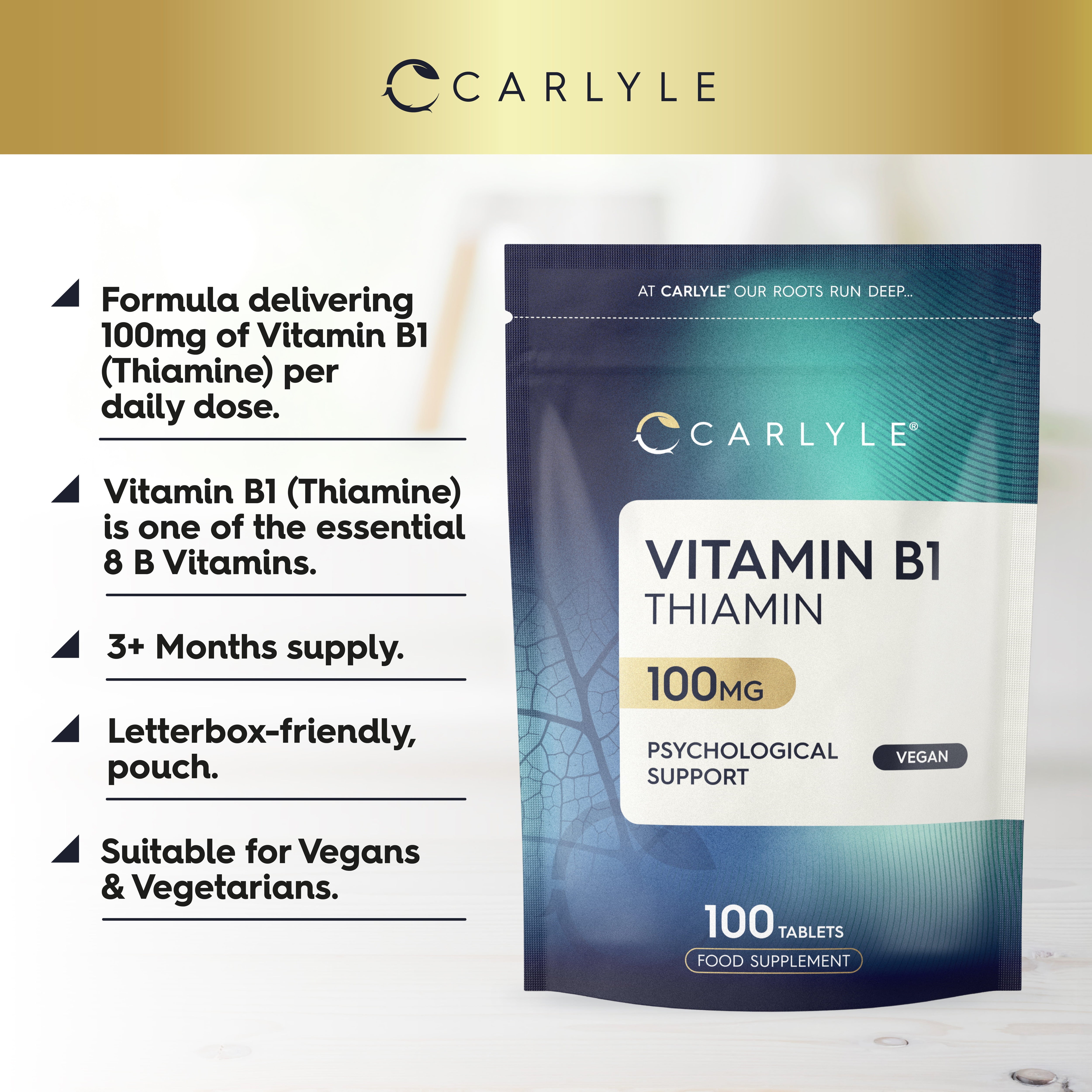 Vitamin B1 Thiamin 100 mg | 100 Tablets