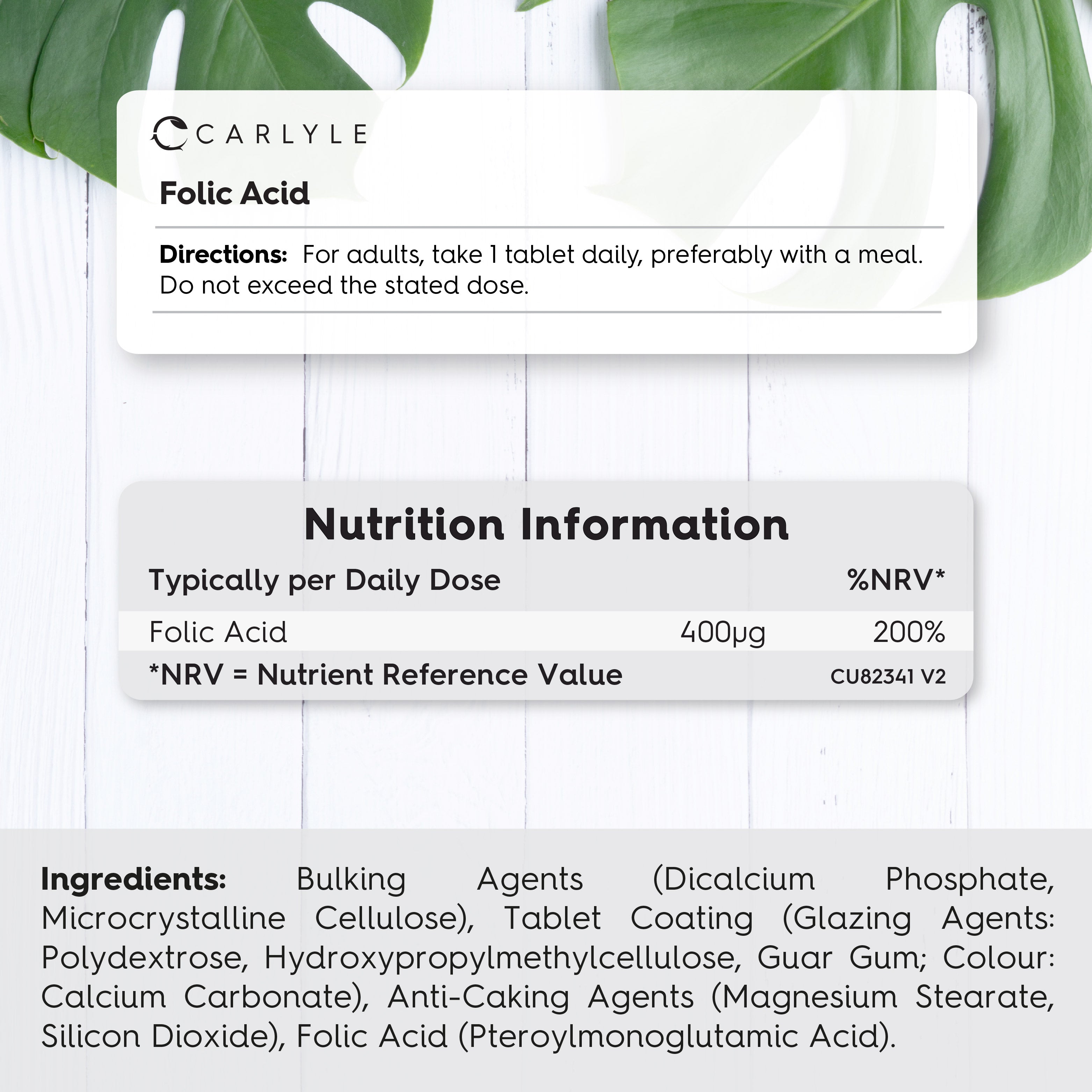 Folic Acid 400 ug | 180 Tablets