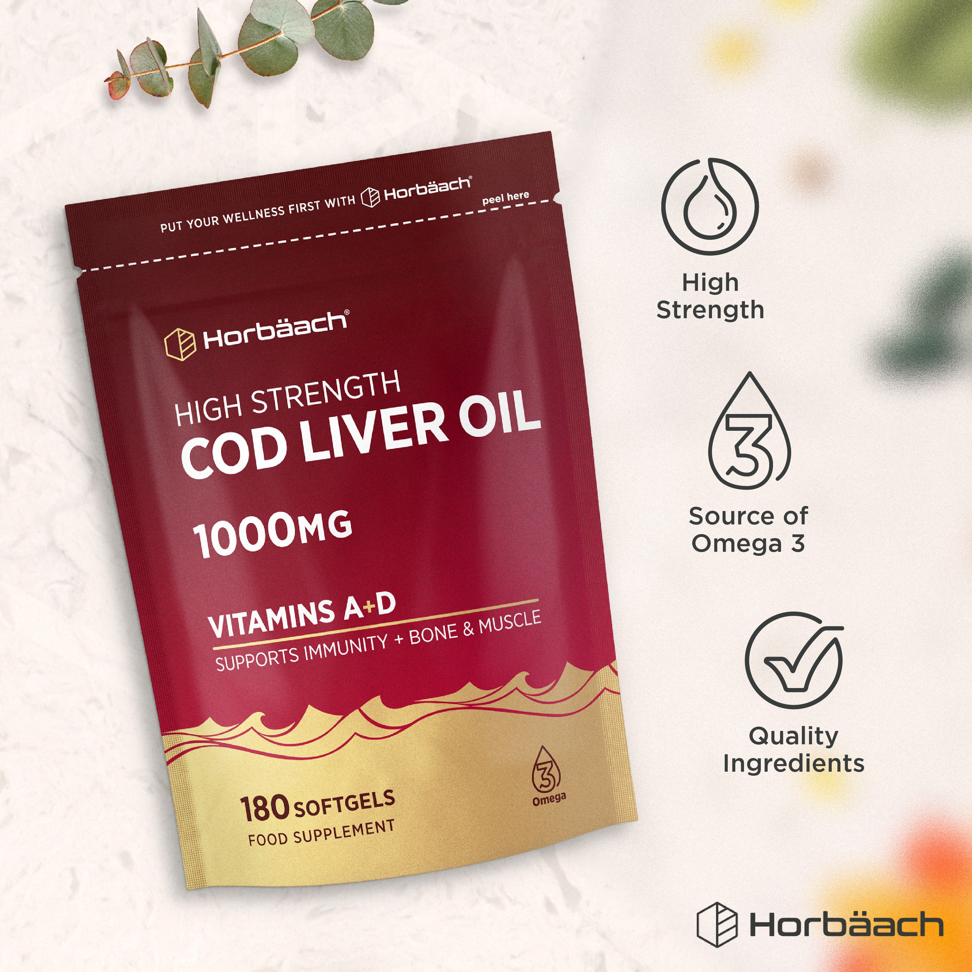 Cod Liver Oil 1000 mg | 180 Softgels