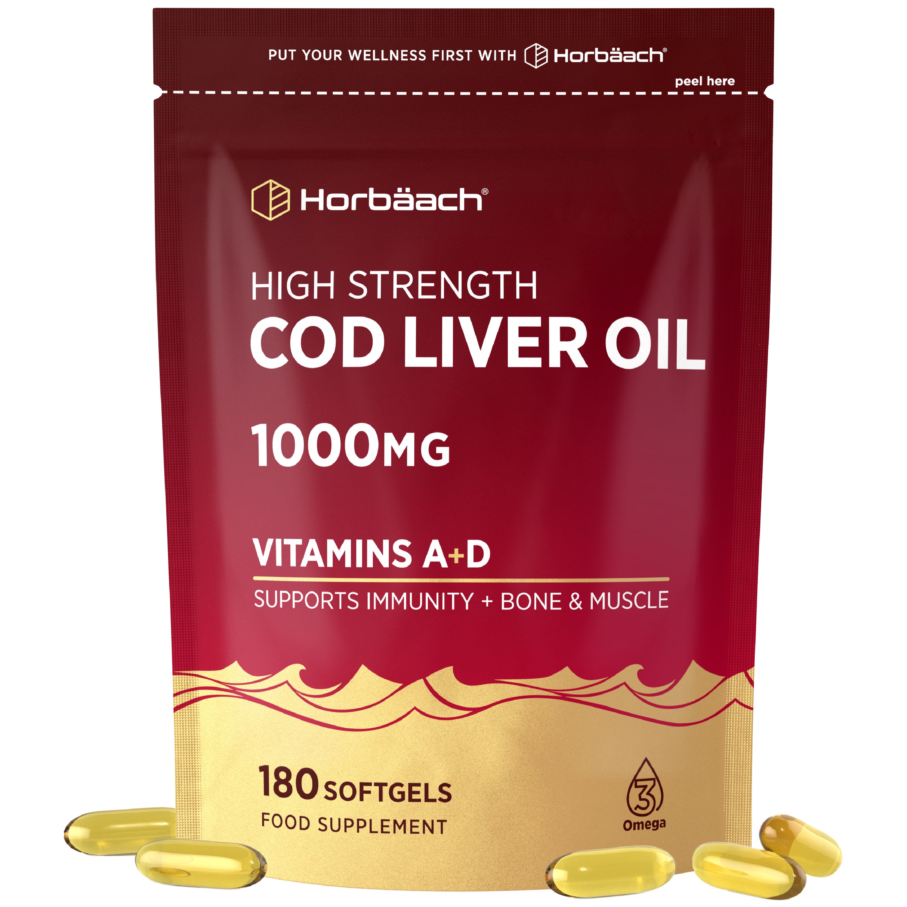Cod Liver Oil 1000 mg | 180 Softgels
