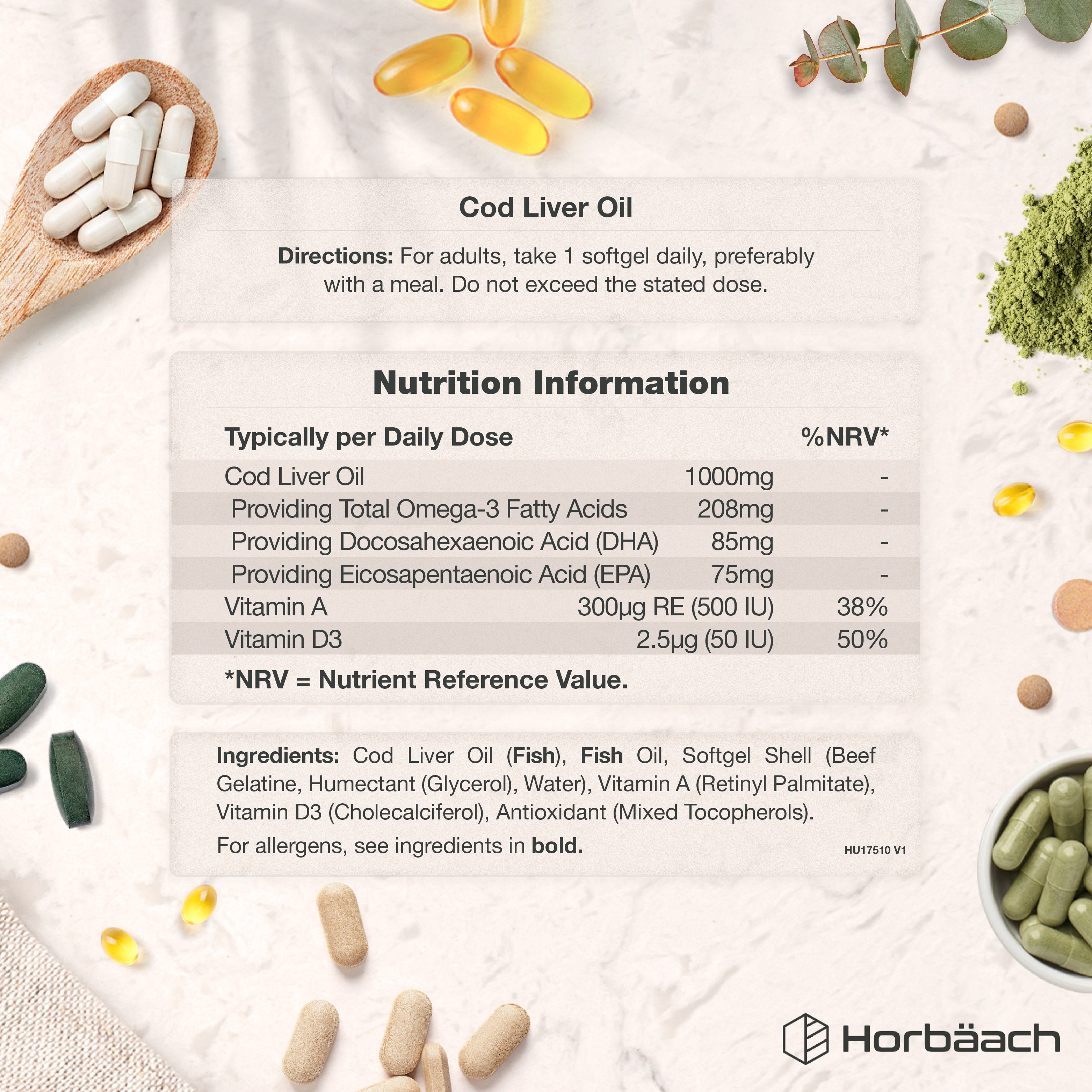 Cod Liver Oil 1000 mg | 180 Softgels