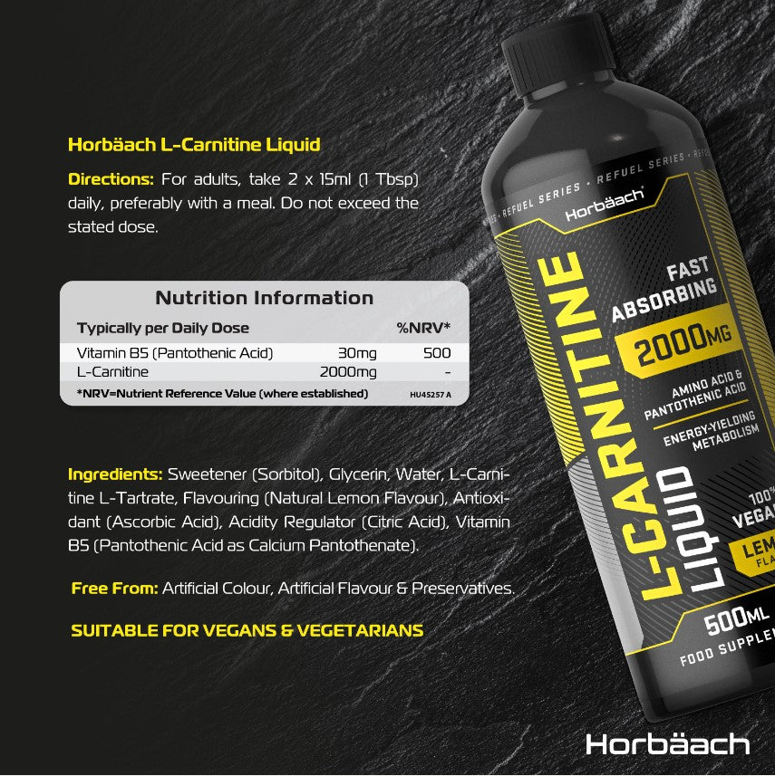 L-Carnitine Liquid 2000 mg with Vitamin B5 | 500 ml