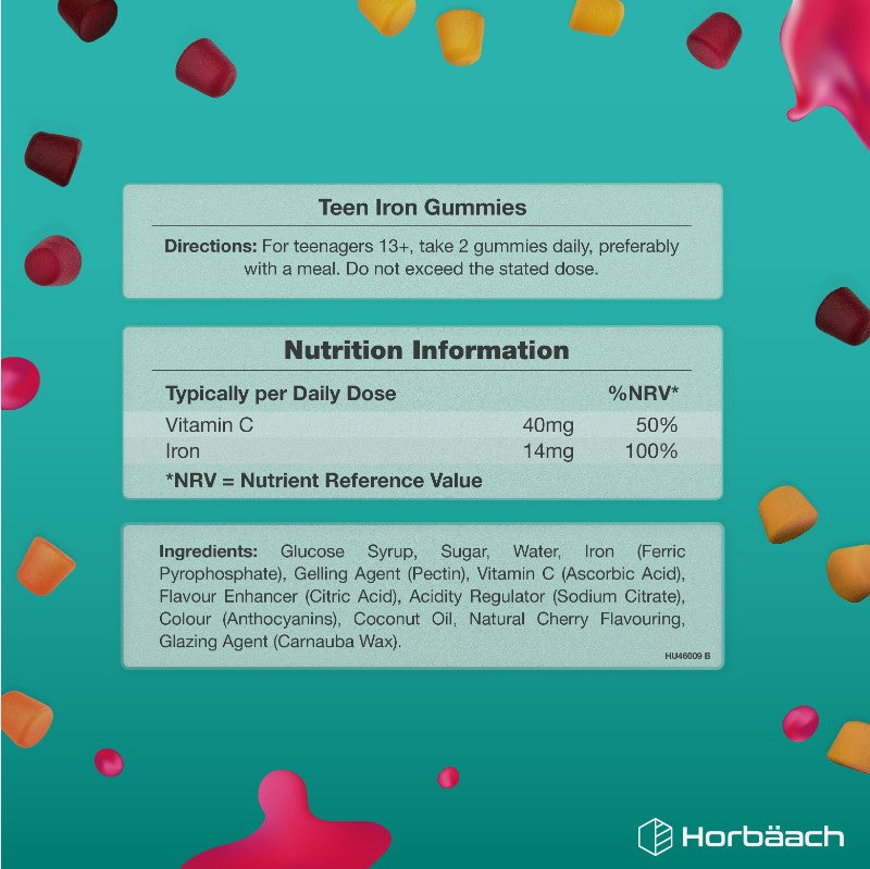 Iron with Vitamin C for Teens | 90 Gummies