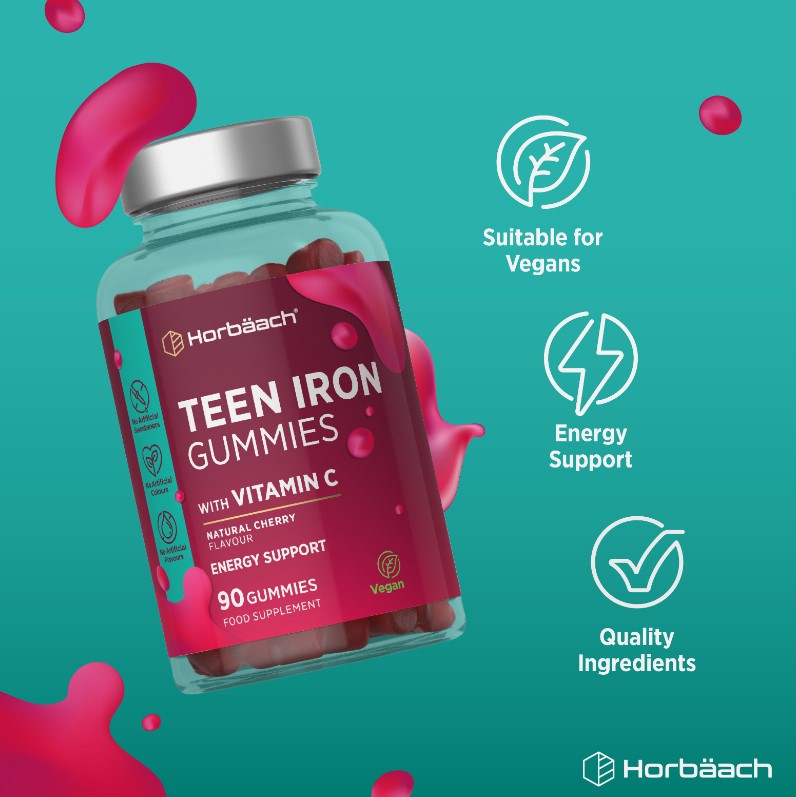 Iron with Vitamin C for Teens | 90 Gummies