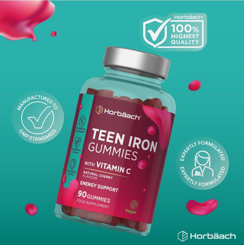 Iron with Vitamin C for Teens | 90 Gummies
