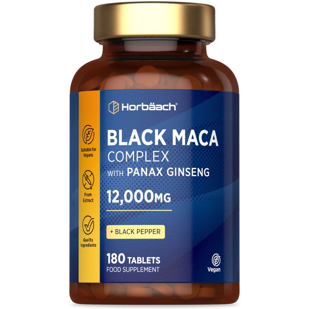 Black Maca Root Complex 12,000 mg | 180 Tablets