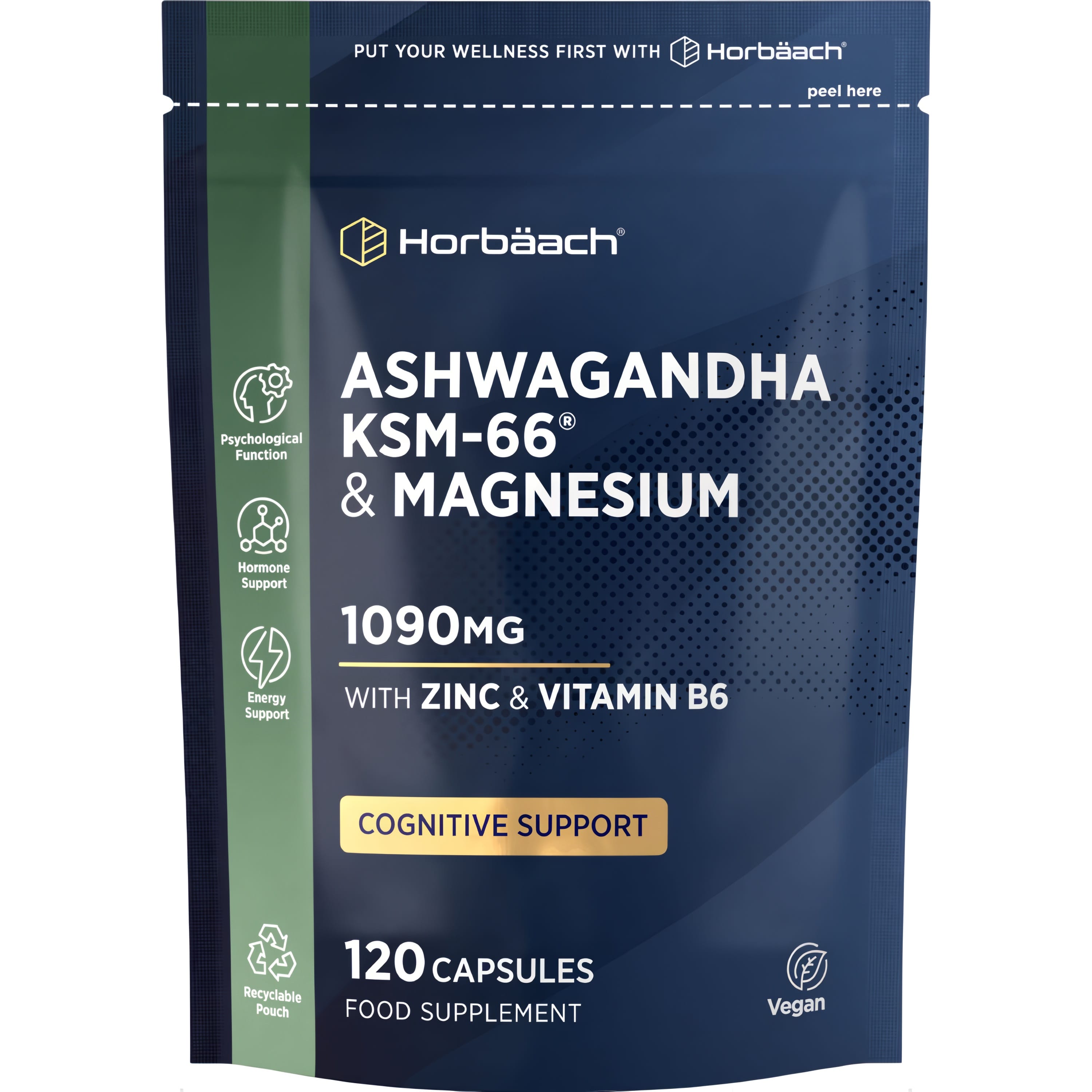 Ashwagandha KSM-66 Magnesium Complex | 120 Capsules