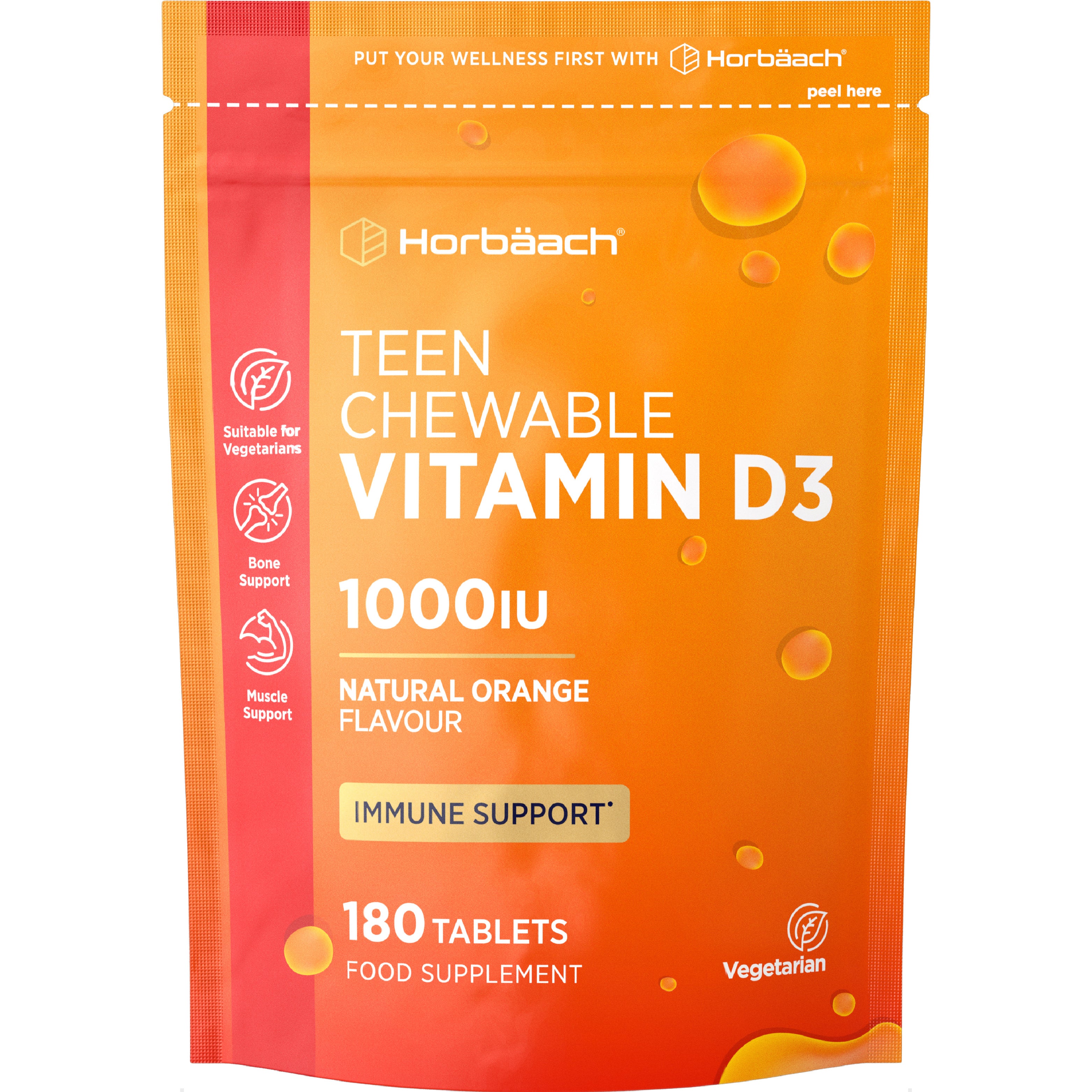 Vitamin D3 for Teens 1000 IU | 180 Chewable Tablets