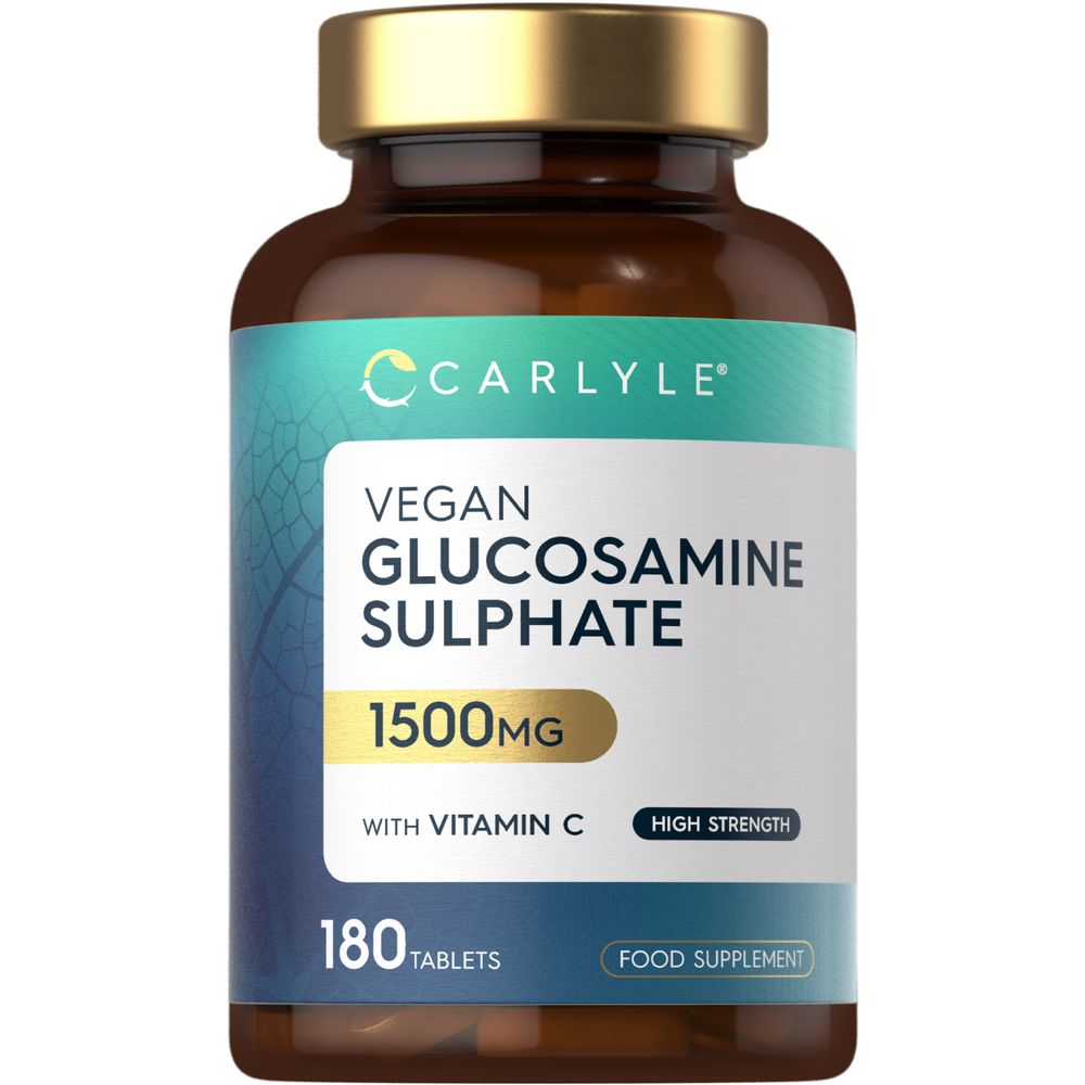 Glucosamine Sulphate 2KCl 1500 mg with Vitamin C | Vegan | 180 Tablets