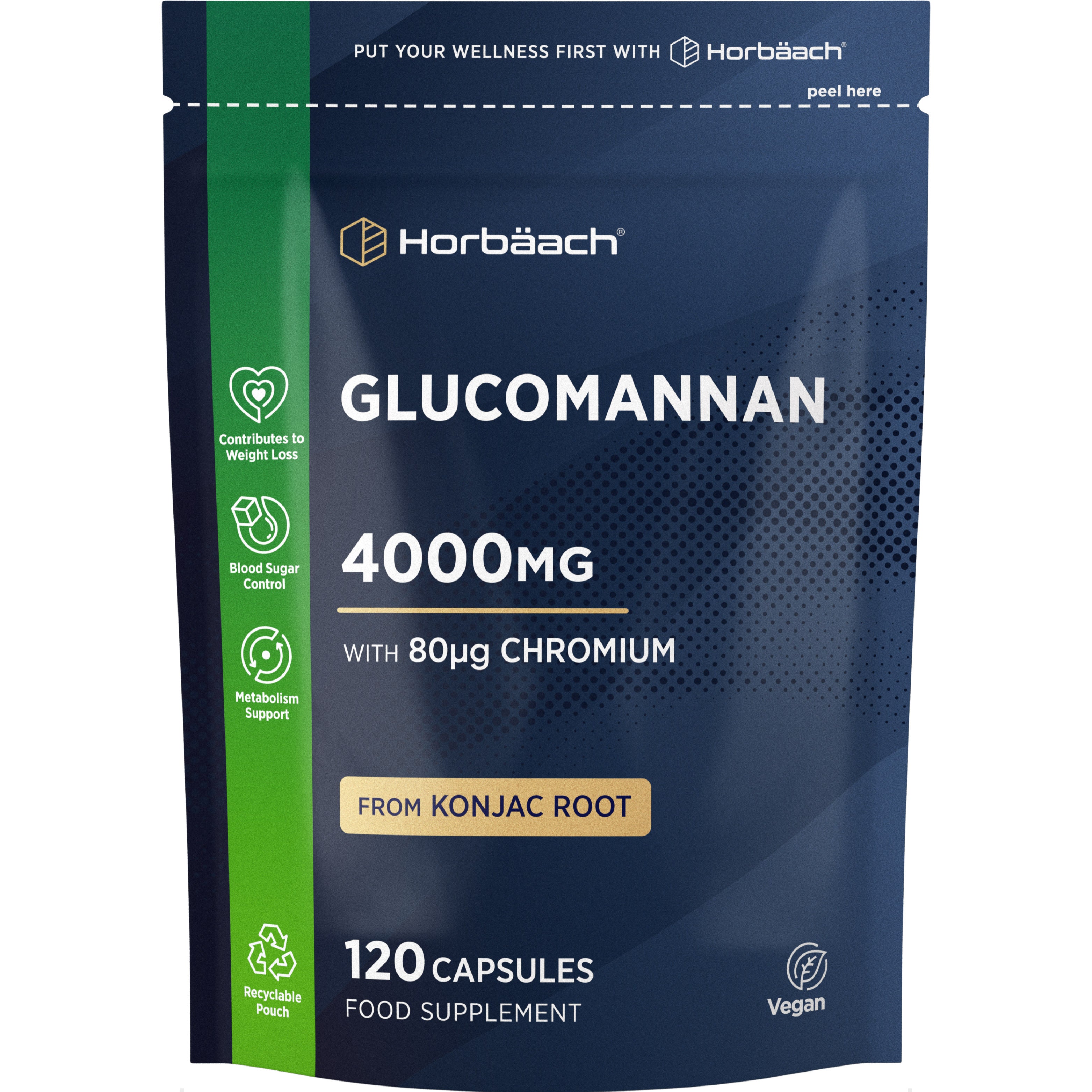 Glucomannan Capsules 4000mg | 120 Count | By Horbaach