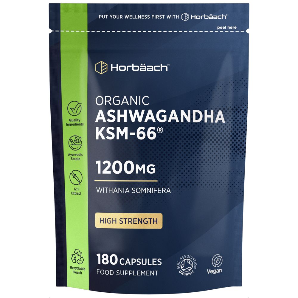 Ashwagandha KSM-66 1200 mg | Organic | 120 Capsules