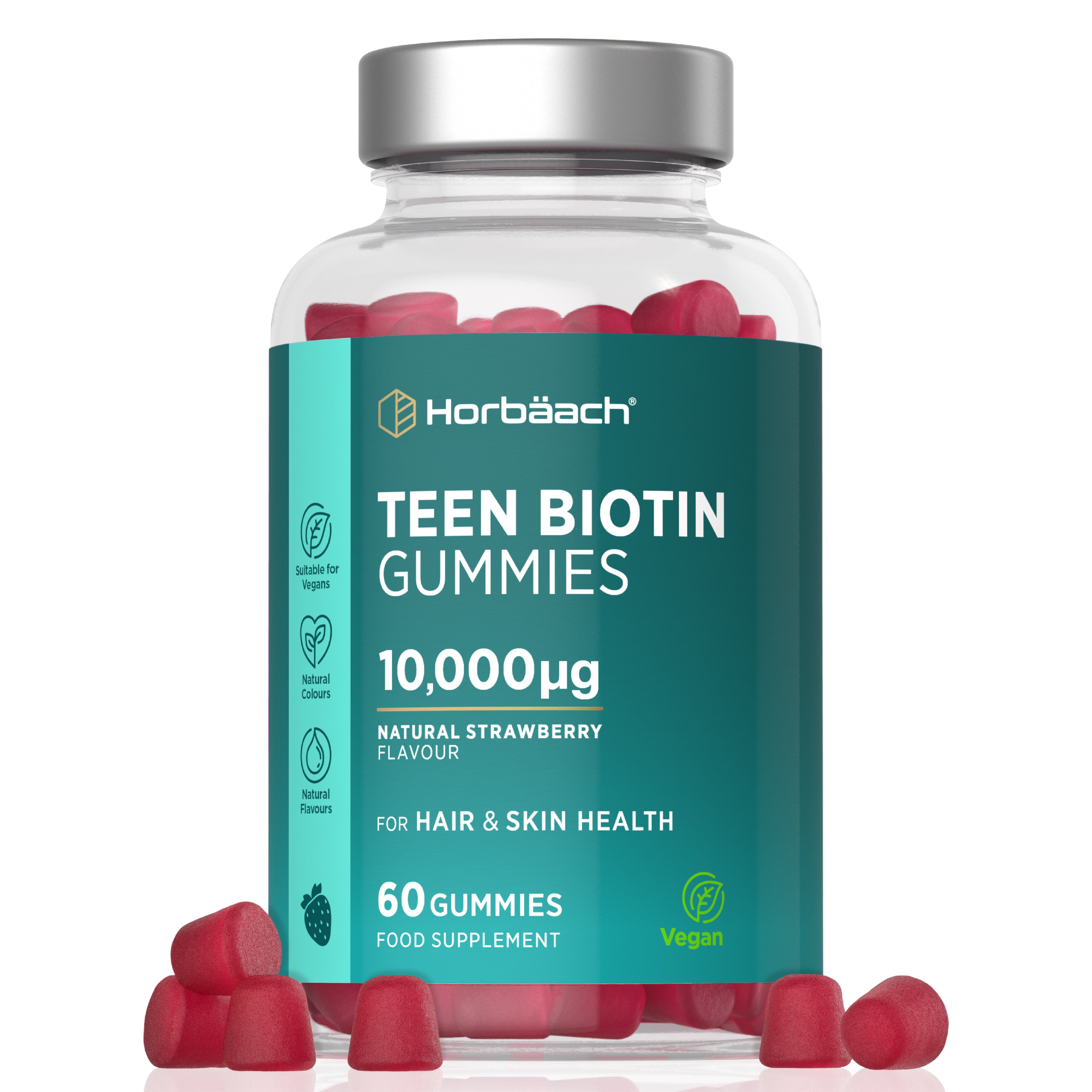 Biotin for Teens 10,000 ug | 60 Gummies