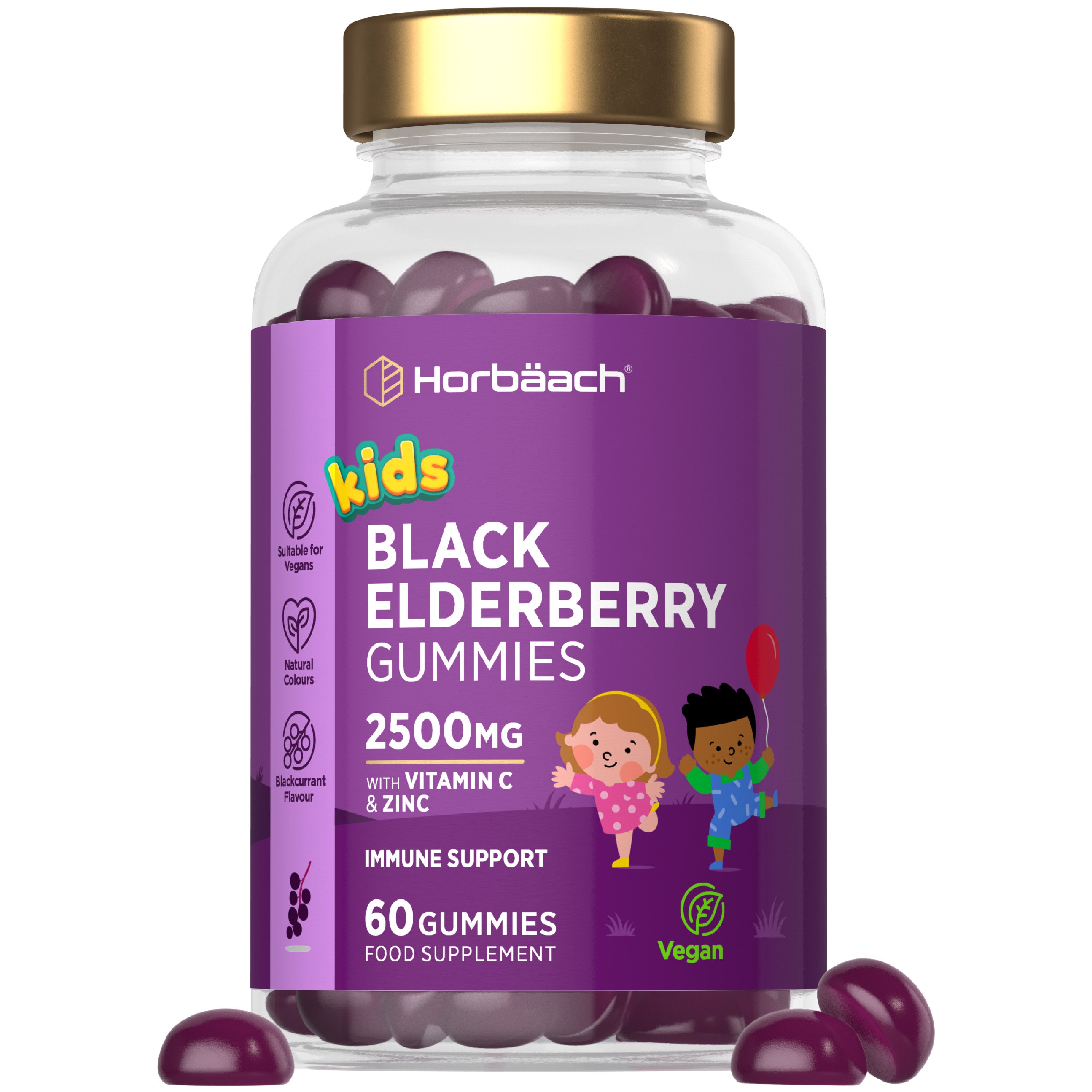 Black Elderberry for Kids | 60 Gummies