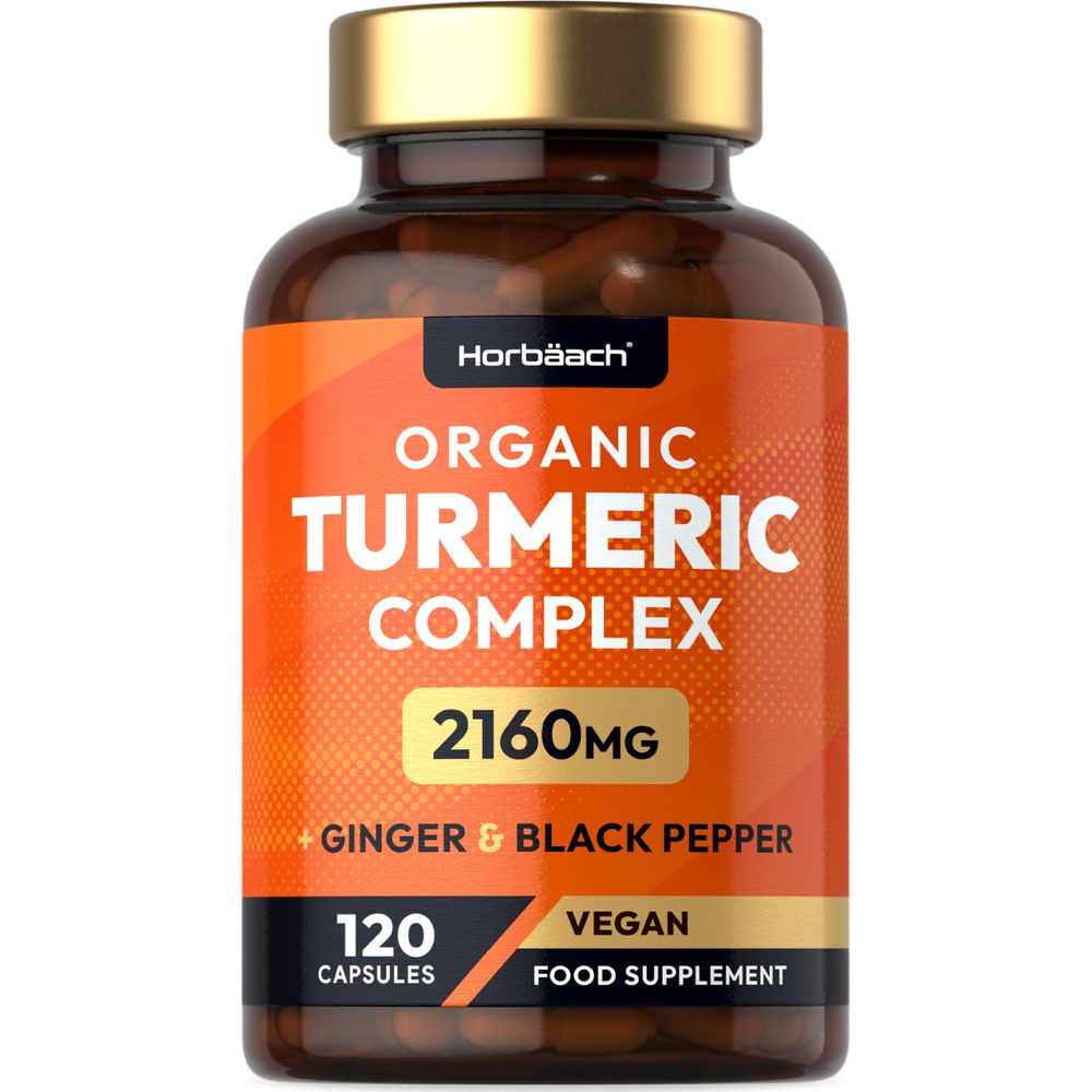 Turmeric Complex with Ginger, Black Pepper 2160 mg | Organic | 120 Capsules