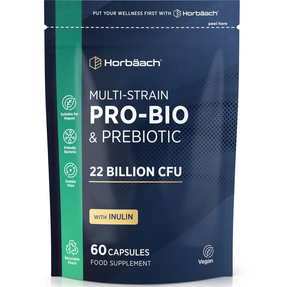 Multi-Strain Bio Cultures with Prebiotic 22 Billion CFU | 60 Capsules