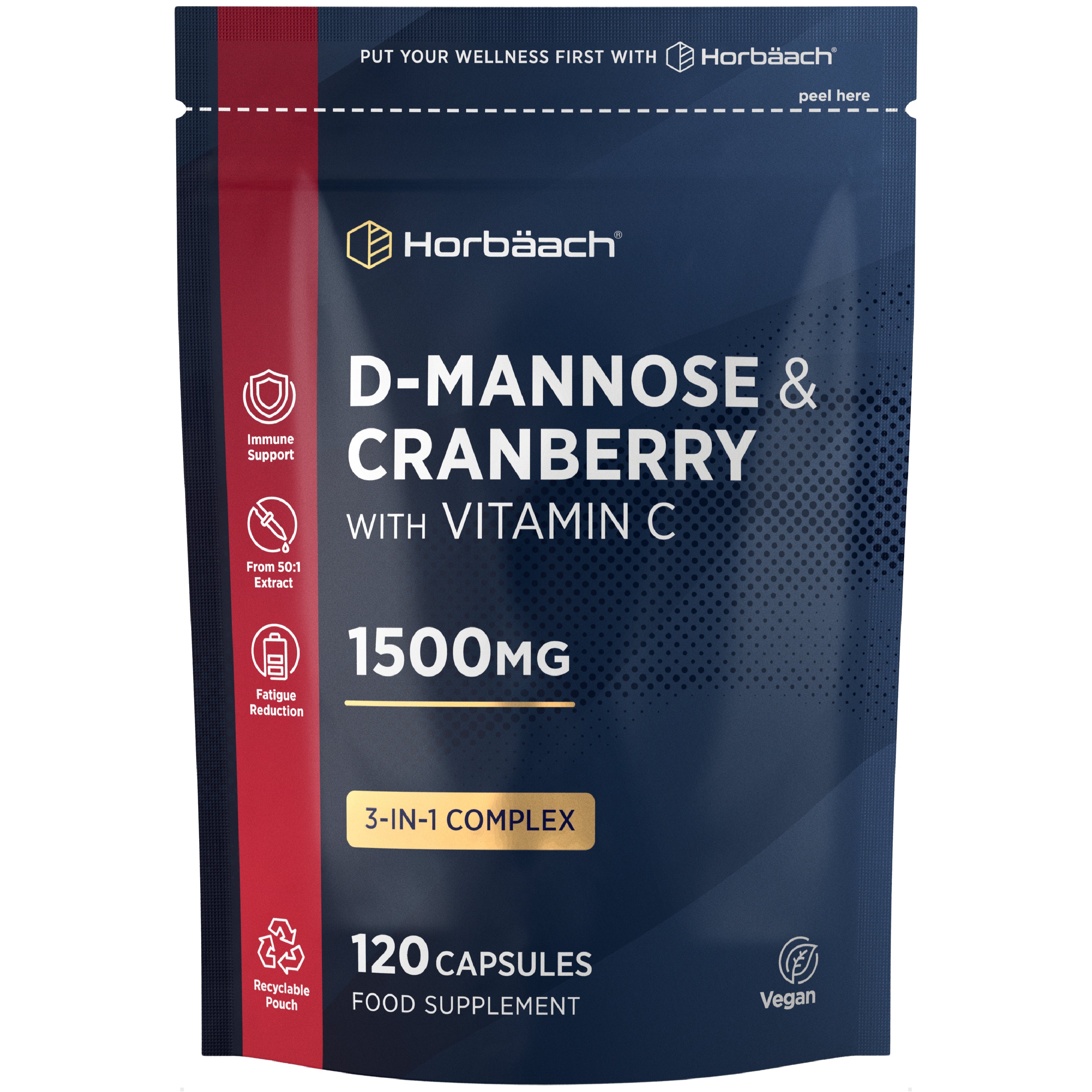 D-Mannose and Cranberry Complex 1500 mg | 120 Capsules