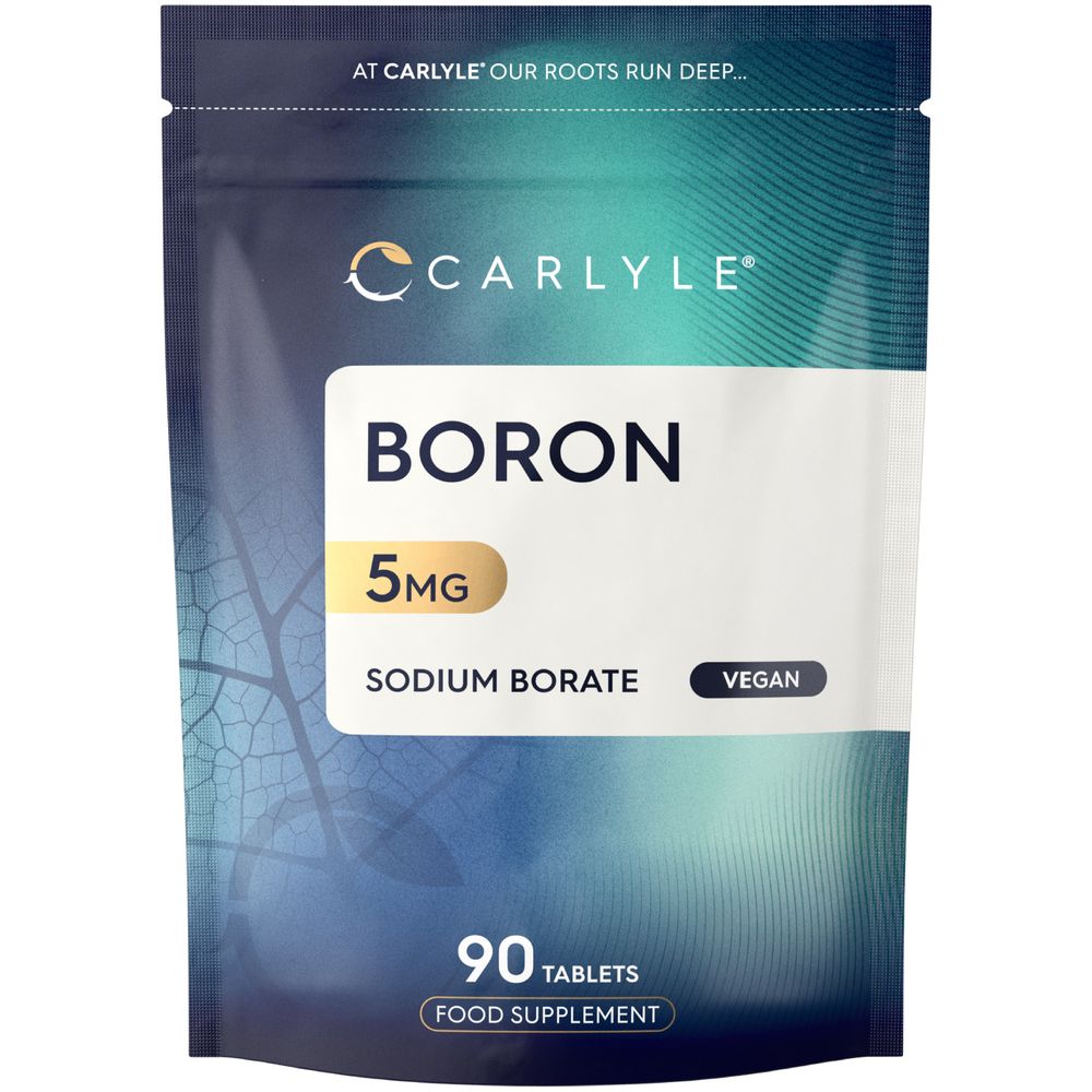 Boron Supplements 5mg | For Men & Women | 90 Vegan Tablets | by Carlyle