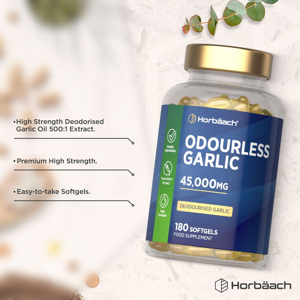 Odourless Garlic 45,000 mg | 180 Softgels