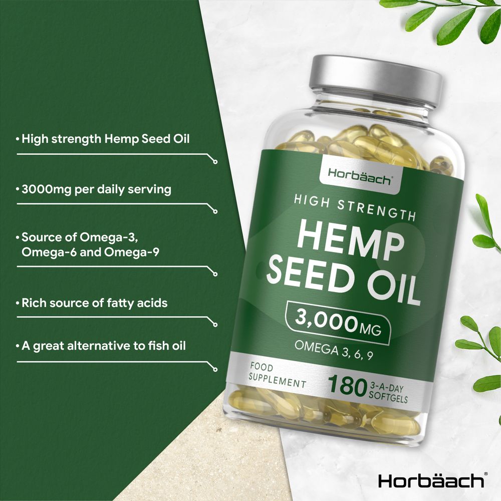 Hemp Seed Oil 3000 mg | 180 Softgels