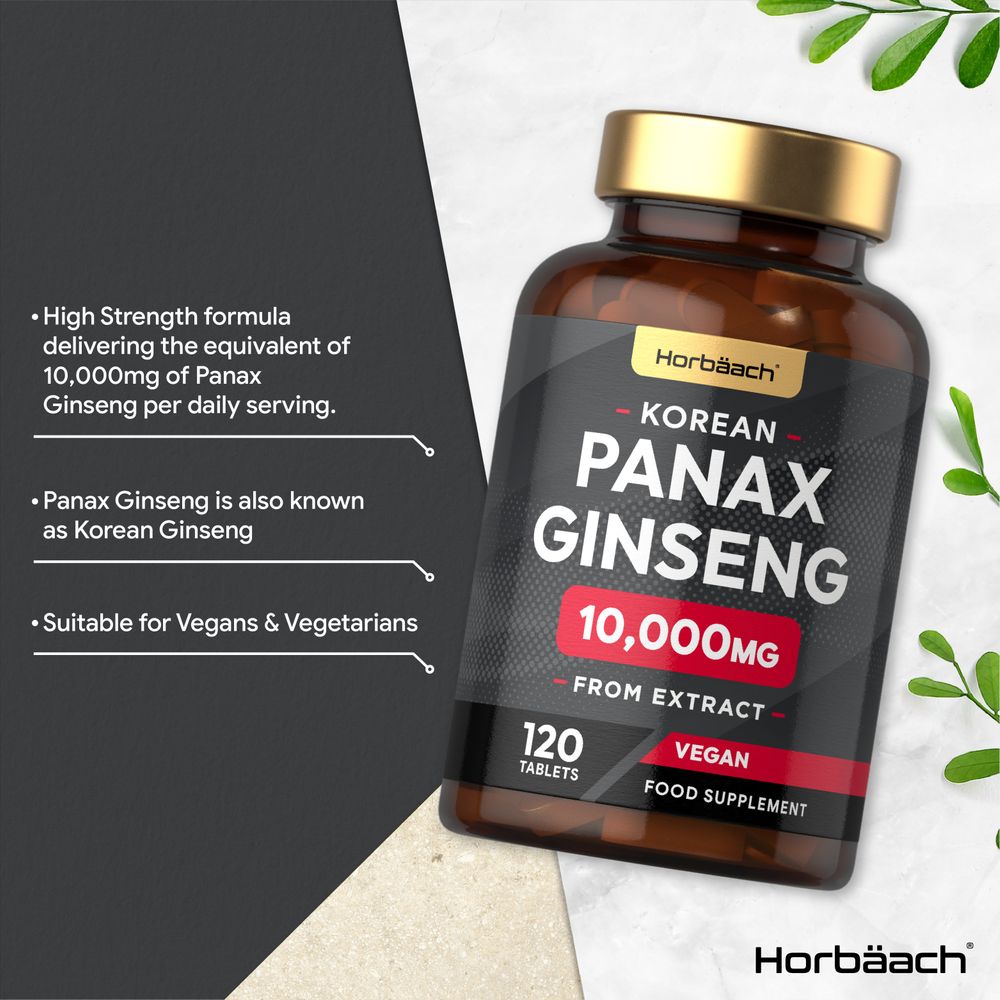 Panax Korean Ginseng 10,000 mg | 120 Tablets