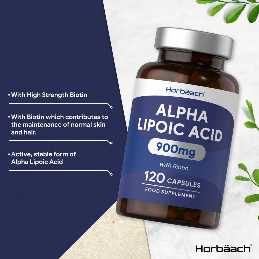 Alpha Lipoic Acid 900 mg with Biotin | 120 Capsules
