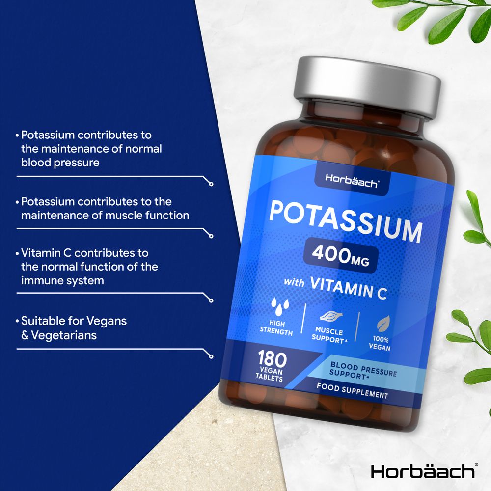 Potassium 400 mg with Vitamin C | 180 Tablets