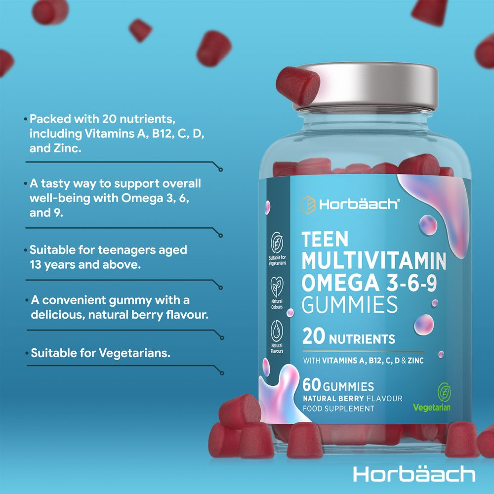 Multivitamin and Omega 369 for Teens | 60 Gummies