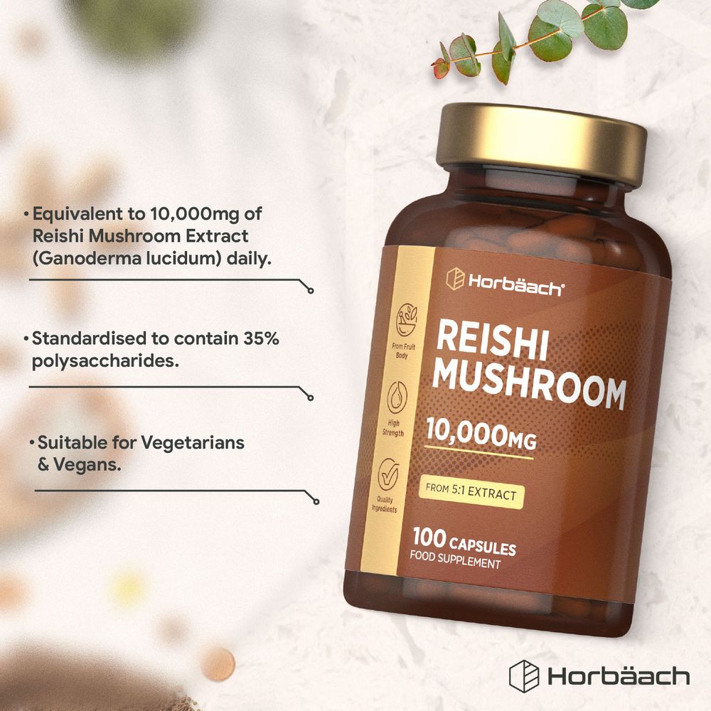 Reishi Mushroom 10,000 mg | 100 Capsules