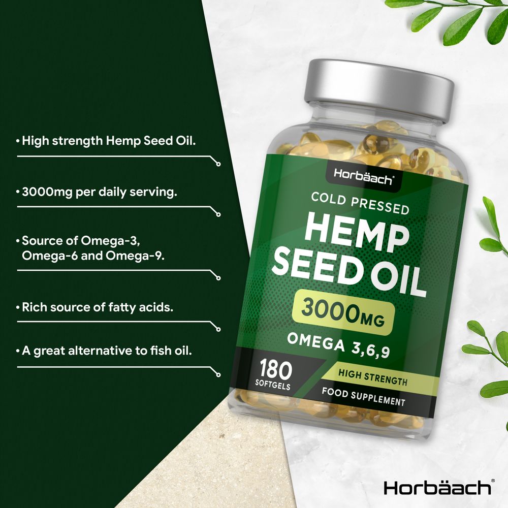 Hemp Seed Oil 3000 mg | 180 Softgels