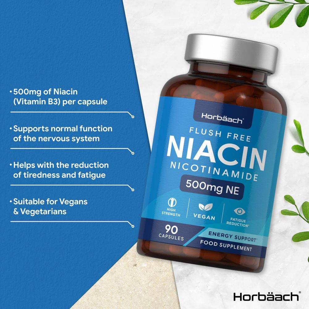 Vitamin B3 Niacin 500 mg | 90 Capsules