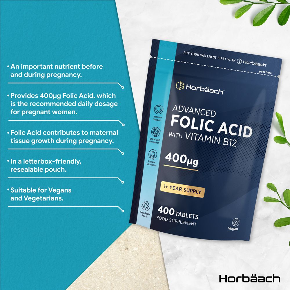 Folic Acid 400 ug with Vitamin B12 | 400 Tablets