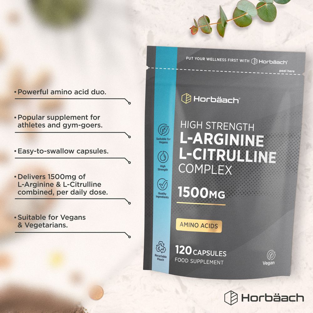 L-Arginine and L-Citrulline 1500 mg | 120 Capsules